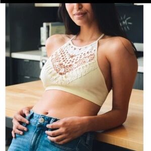 Crochet High Neck Boho Bralette M/L